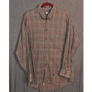 VINTAGE Burberry Prorsum Men's Large Plaid Long Sleeve Shirt USA Made Burberrys
